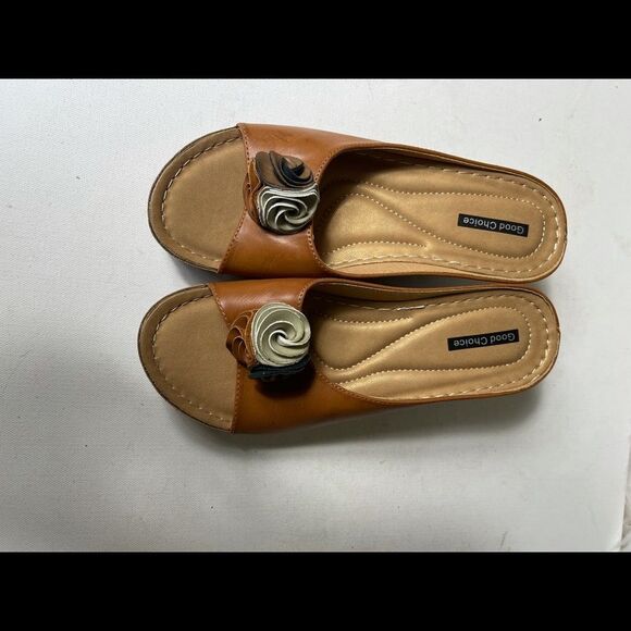 Good Choice Sydney wedge tan sandals SZ9 - Picture 5 of 8